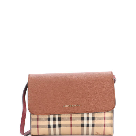 Burberry Handbags - Burberry Small Loxley Crossbody Bag Haymarket Coated Canvas and Leather